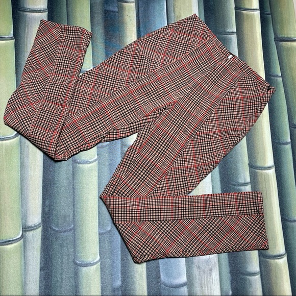 Free People Pants - Free People -Plaid Trousers Pants -Slits up front Ankle Like New!!